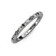 3 - Gracie 2.00 mm Round Smoky Quartz and Diamond Eternity Band 