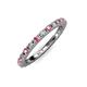 3 - Gracie 2.00 mm Round Pink Tourmaline and Diamond Eternity Band 