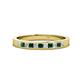 1 - Aaryn 2.00 mm Diamond and Chatham Created Emerald 11 Stone Wedding Band 
