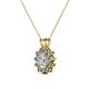 2 - Megan Lab grown and Mined Diamond Floral Halo Pendant 