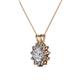 2 - Megan Lab grown and Mined Diamond Floral Halo Pendant 