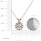 4 - Megan Lab grown and Mined Diamond Floral Halo Pendant 