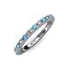 3 - Gracie 2.30 mm Round Blue Topaz and Diamond Eternity Band 
