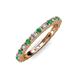 3 - Gracie 2.30 mm Round Emerald and Diamond Eternity Band 