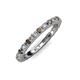 3 - Gracie 2.30 mm Round Smoky Quartz and Diamond Eternity Band 