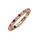 3 - Gracie 2.30 mm Round Ruby and Diamond Eternity Band 