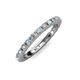 3 - Gracie 2.30 mm Round Aquamarine and Diamond Eternity Band 