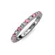 3 - Gracie 2.30 mm Round Pink Tourmaline and Diamond Eternity Band 