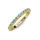 3 - Gracie 2.30 mm Round Blue Topaz and Diamond Eternity Band 