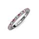 3 - Gracie 2.30 mm Round Rhodolite Garnet and Diamond Eternity Band 
