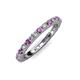3 - Gracie 2.30 mm Round Amethyst and Diamond Eternity Band 
