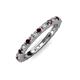 3 - Gracie 2.30 mm Round Red Garnet and Diamond Eternity Band 