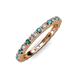 3 - Gracie 2.30 mm Round London Blue Topaz and Lab Grown Diamond Eternity Band 