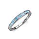 3 - Aqilia 2.00 mm Blue Topaz and Lab Grown Diamond Wedding Band 