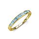 3 - Aqilia 2.00 mm Blue Topaz and Lab Grown Diamond Wedding Band 