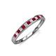 3 - Aqilia 2.00 mm Ruby and Lab Grown Diamond Wedding Band 