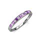 3 - Aqilia 2.00 mm Amethyst and Lab Grown Diamond Wedding Band 