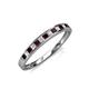 3 - Aqilia 2.00 mm Red Garnet and Lab Grown Diamond Wedding Band 