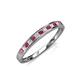 3 - Aqilia 2.00 mm Rhodolite Garnet and Lab Grown Diamond Wedding Band 