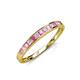 3 - Aqilia 2.00 mm Pink Tourmaline and Lab Grown Diamond Wedding Band 