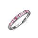 3 - Aqilia 2.00 mm Pink Tourmaline and Lab Grown Diamond Wedding Band 