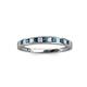 2 - Aqilia 2.00 mm Blue and White Diamond 13 Stone Wedding Band 