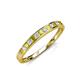 3 - Aqilia 2.00 mm Yellow and White Diamond 13 Stone Wedding Band 