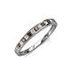3 - Aqilia 2.00 mm Smoky Quartz and Diamond 13 Stone Wedding Band 