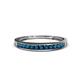 1 - Aqilia 2.00 mm Princess Cut Blue Diamond 13 Stone Wedding Band 