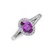 3 - Deborah Desire Oval Cut Amethyst and Round Diamond Twist Rope Split Shank Halo Engagement Ring 