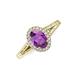 3 - Deborah Desire Oval Cut Amethyst and Round Diamond Twist Rope Split Shank Halo Engagement Ring 