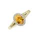 3 - Deborah Desire Oval Cut Citrine and Round Diamond Twist Rope Split Shank Halo Engagement Ring 