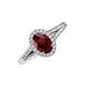 3 - Deborah Desire Oval Cut Red Garnet and Round Diamond Twist Rope Split Shank Halo Engagement Ring 