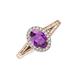 3 - Deborah Desire Oval Cut Amethyst and Round Diamond Twist Rope Split Shank Halo Engagement Ring 