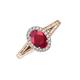 3 - Deborah Desire Oval Cut Ruby and Round Diamond Twist Rope Split Shank Halo Engagement Ring 