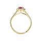 4 - Deborah Desire Oval Cut Pink Tourmaline and Round Diamond Twist Rope Split Shank Halo Engagement Ring 