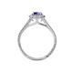 4 - Deborah Desire Oval Cut Iolite and Round Diamond Twist Rope Split Shank Halo Engagement Ring 