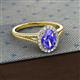 2 - Deborah Desire Oval Cut Tanzanite and Round Lab Grown Diamond Twist Rope Split Shank Halo Engagement Ring 