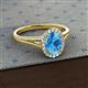 2 - Deborah Desire Oval Cut Blue Topaz and Round Lab Grown Diamond Twist Rope Split Shank Halo Engagement Ring 