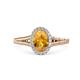 1 - Deborah Desire Oval Cut Citrine and Round Lab Grown Diamond Twist Rope Split Shank Halo Engagement Ring 