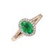3 - Deborah Desire Oval Cut Emerald and Round Lab Grown Diamond Twist Rope Split Shank Halo Engagement Ring 