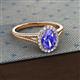 2 - Deborah Desire Oval Cut Tanzanite and Round Lab Grown Diamond Twist Rope Split Shank Halo Engagement Ring 
