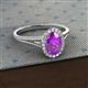 2 - Deborah Desire Oval Cut Amethyst and Round Lab Grown Diamond Twist Rope Split Shank Halo Engagement Ring 