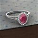 2 - Deborah Desire Oval Cut Rhodolite Garnet and Round Lab Grown Diamond Twist Rope Split Shank Halo Engagement Ring 