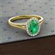 2 - Deborah Desire Oval Cut Emerald and Round Lab Grown Diamond Twist Rope Split Shank Halo Engagement Ring 