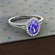 2 - Deborah Desire Oval Cut Tanzanite and Round Lab Grown Diamond Twist Rope Split Shank Halo Engagement Ring 