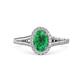 1 - Deborah Desire Oval Cut Emerald and Round Lab Grown Diamond Twist Rope Split Shank Halo Engagement Ring 