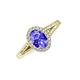3 - Deborah Desire Oval Cut Tanzanite and Round Lab Grown Diamond Twist Rope Split Shank Halo Engagement Ring 