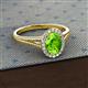 2 - Deborah Desire Oval Cut Peridot and Round Lab Grown Diamond Twist Rope Split Shank Halo Engagement Ring 