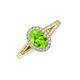 3 - Deborah Desire Oval Cut Peridot and Round Lab Grown Diamond Twist Rope Split Shank Halo Engagement Ring 